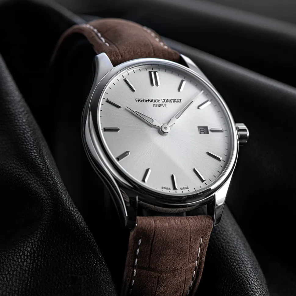 FREDERIQUE CONSTANT – Classics Quartz Silver Dial Strap Watch FC-220SS5B6