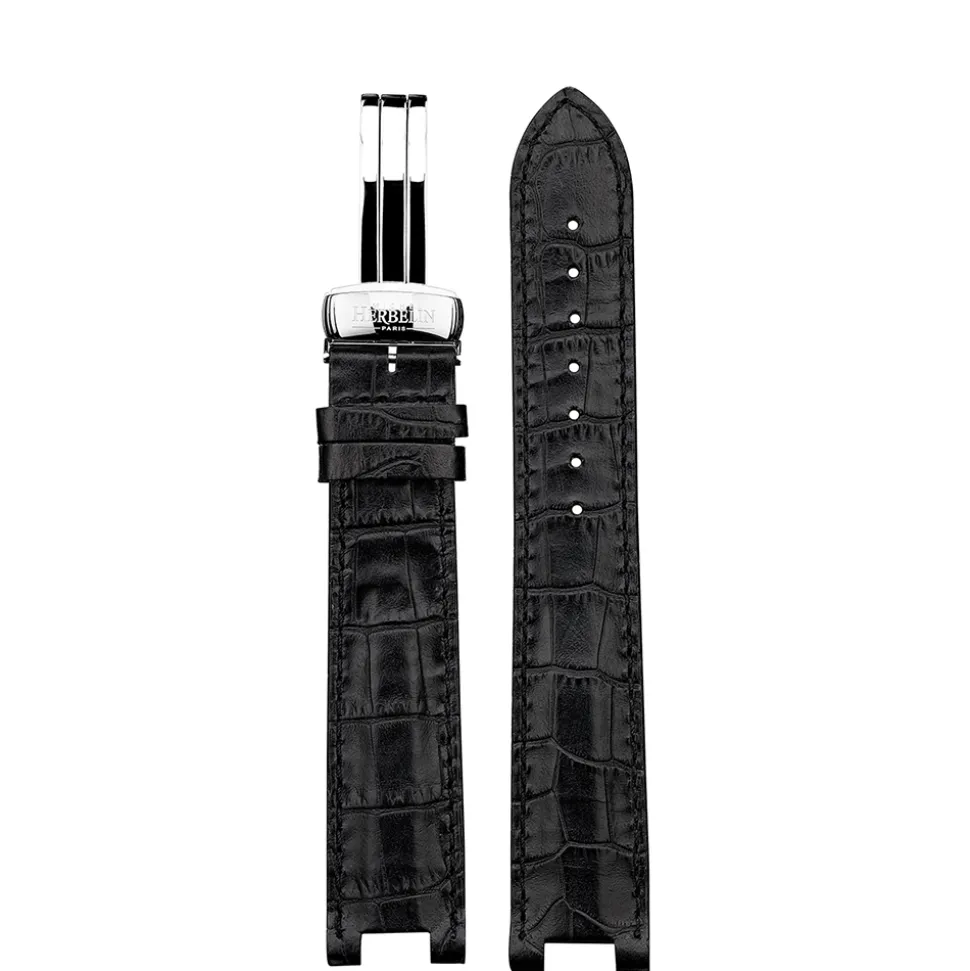 Herbelin | Black Leather Newport Trophy Strap 20mm 32487 | 20E998 NOIR 18