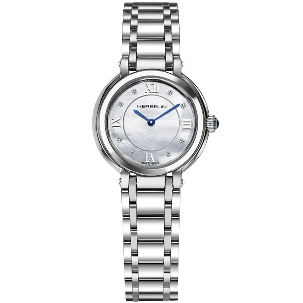 Herbelin | Galet Mother of Pearl Dial Steel Bracelet 28mm | 17430B59