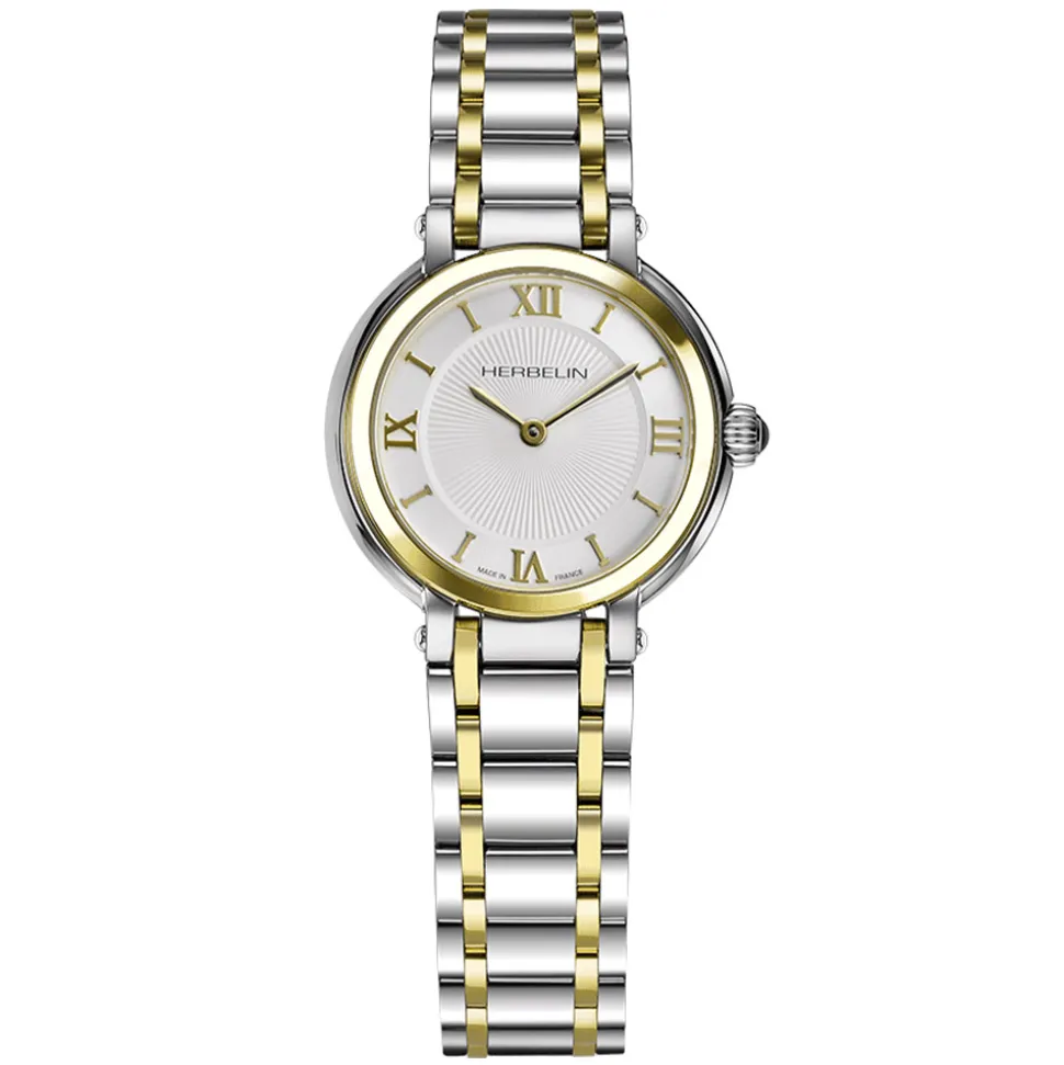 Herbelin | Galet Silver Dial Two Tone Bracelet 28mm | 17430BT28