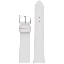 HOXTON White Plain Leather Flat Profile Watch Strap W104
