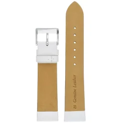 HOXTON White Plain Leather Flat Profile Watch Strap W104