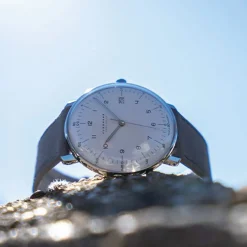 JUNGHANS – Max Bill Mega Solar Titanium Leather Strap Watch 59/2021.02