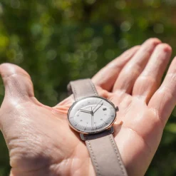 JUNGHANS – Max Bill Mega Solar Titanium Leather Strap Watch 59/2021.02