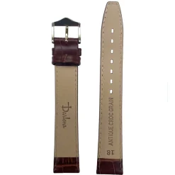LULWORTH Extra Long Brown Antique Croco Grain Leather Watch Strap 1209XL/2