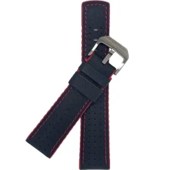 Mühle-Glashütte | Black & Red Leather/Rubber Strap 22mm 29er Big | BLKREDSTRAP.M1-25-33-LK