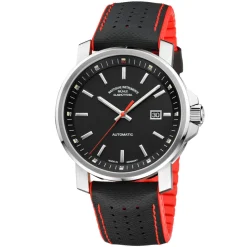 Mühle-Glashütte | Black & Red Leather/Rubber Strap 22mm 29er Big | BLKREDSTRAP.M1-25-33-LK