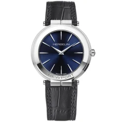 MICHEL HERBELIN – Newport Slim Leather Strap Watch 19522/AP15