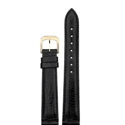 Michel Herbelin Strap – Black lizard-grain Leather 17mm