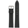 MILES Black Leather Double Ridge Profile Watch Strap WR915