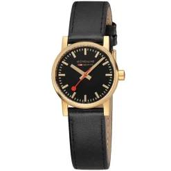 MONDAINE – Evo2 30mm Gold Plated Black Strap MSE.30120.LB
