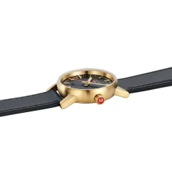 MONDAINE – Evo2 30mm Gold Plated Black Strap MSE.30120.LB