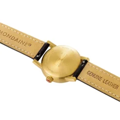 MONDAINE – Evo2 30mm Gold Plated Black Strap MSE.30120.LB