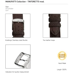 Morellato | Tintoretto Brown Handmade Deer Leather Strap | A01U3221767030