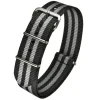 NATO Black and Grey Striped Nylon Watch Strap MOD5