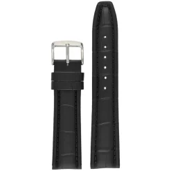 Newton | Black Matt Alligator Grain Padded Strap | WH886