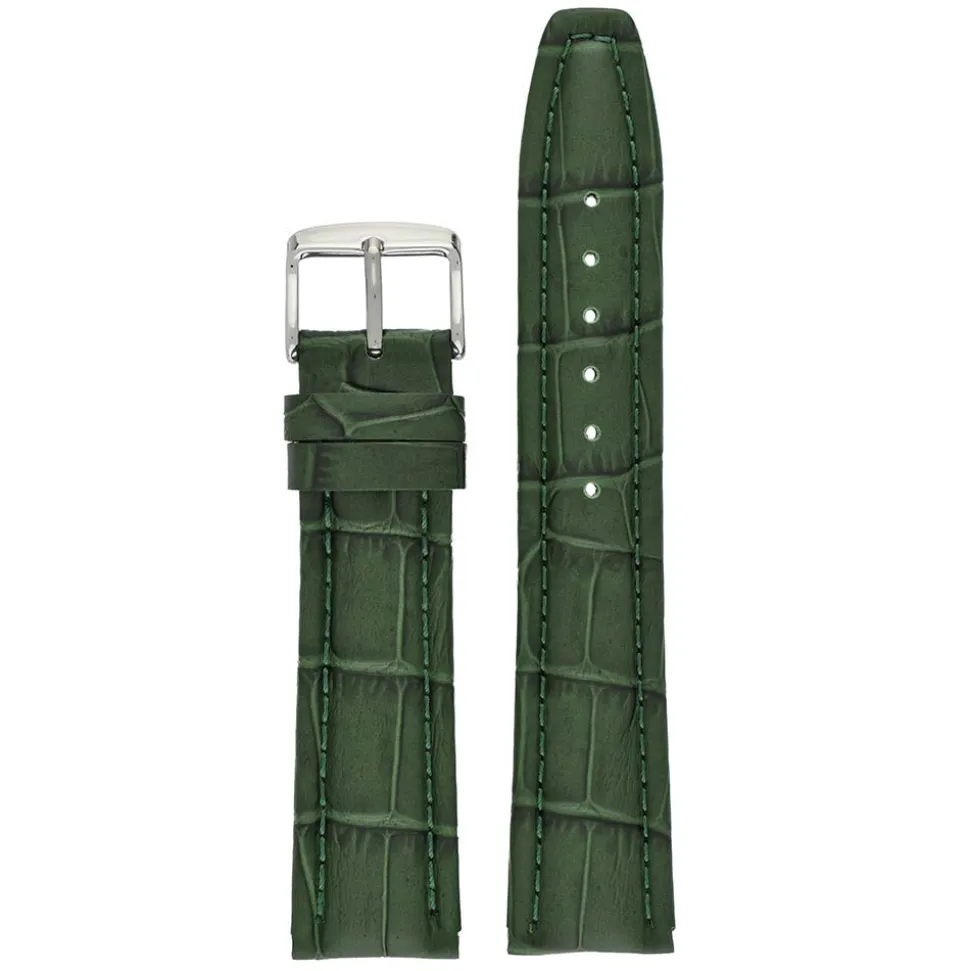 Newton | Green Matt Alligator Grain Padded Strap | WH876