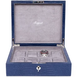 RAPPORT – Brompton Eight Watch Box in Blue Leather L266
