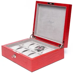 RAPPORT – Brompton Eight Watch Box in Red Leather L267