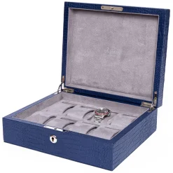 RAPPORT – Brompton Eight Watch Box in Blue Leather L266