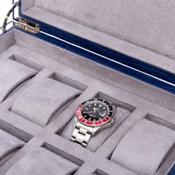 RAPPORT – Brompton Eight Watch Box in Blue Leather L266