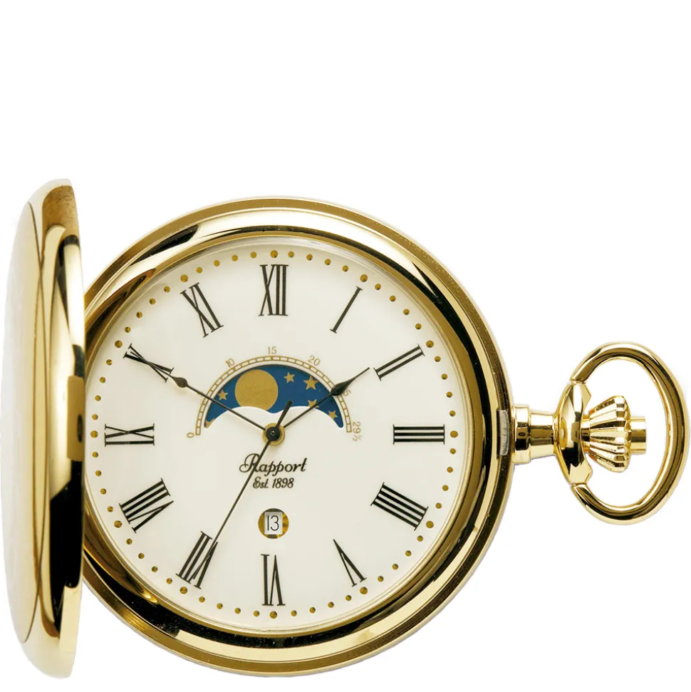 RAPPORT | Half Hunter Gold Plated Quartz Pocket Watch | PW80