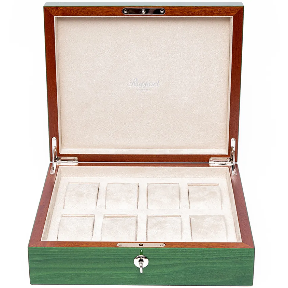 Rapport | Heritage Eight Watch Collector Box in Green | L402