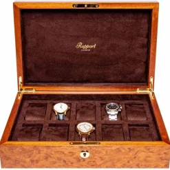 Rapport | Heritage Ten Watch Collector Box Burr Walnut | L275