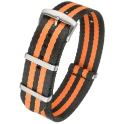Seatbelt | Nylon Military Watch Strap Black/Orange | MOD32