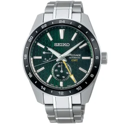 SEIKO PRESAGE – Sharp Edged Series GMT Green Dial Watch SPB219J1