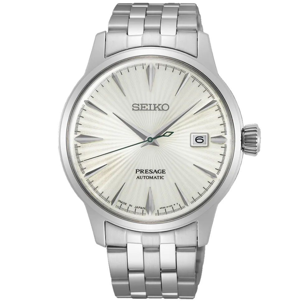 SEIKO PRESAGE – ‘The Martini’ Cocktail Time Silver Dial Watch SRPG23J1