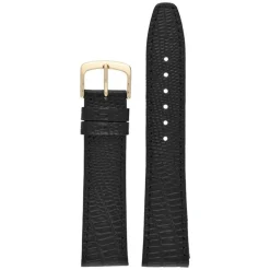 Tate | Black Teju Lizard Grain Watch Strap | WH400