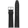 TODD Black Ostrich Grain Leather Watch Strap WH1010