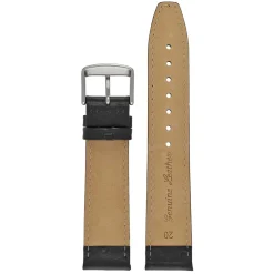 TODD Black Ostrich Grain Leather Watch Strap WH1010