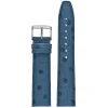 TODD Blue Ostrich Grain Leather Watch Strap WH1013