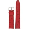 TODD Red Ostrich Grain Leather Watch Strap WH1017