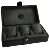 UNDERWOOD – Black Leather Triple Watch Storage Box UN/209CALFBLACK