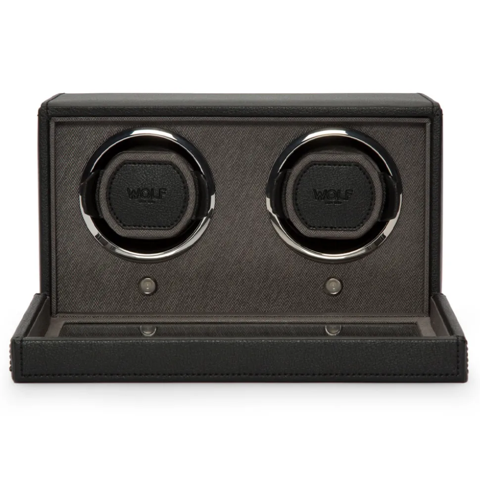 WOLF – Cub Double Watch Winder Black With Cover 461203