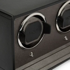 WOLF – Cub Double Watch Winder Black With Cover 461203