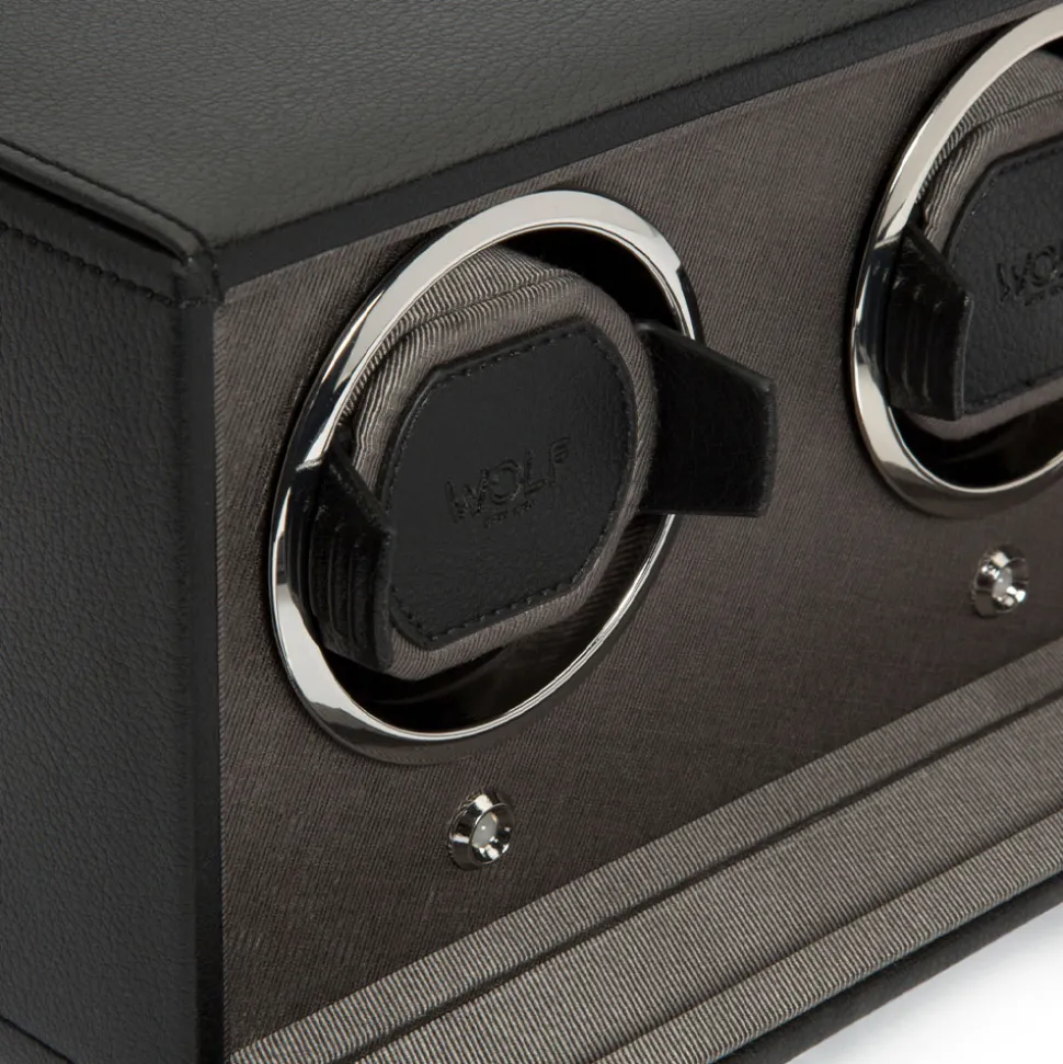 WOLF – Cub Double Watch Winder Black With Cover 461203