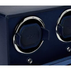 WOLF | Cub Navy Double Watch Winder With Cover | 461217