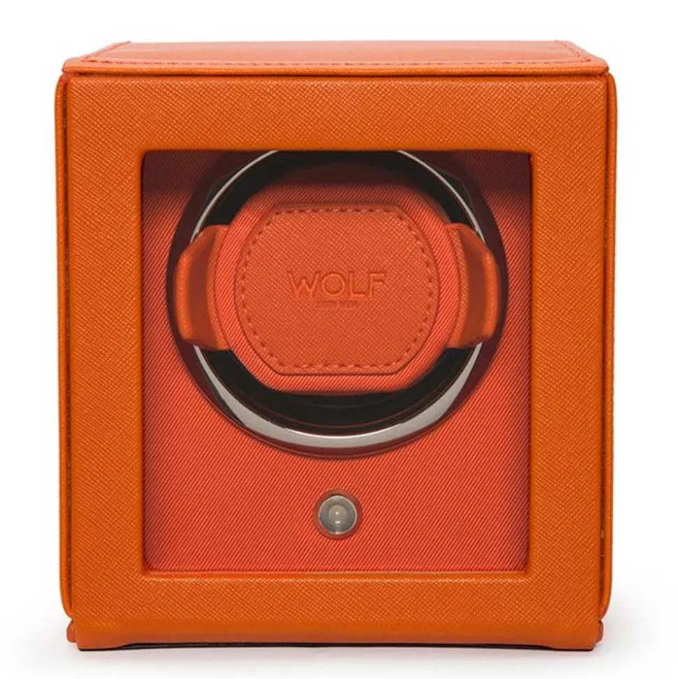 WOLF | Cub Orange Single Watch Winder With Cover | 461139