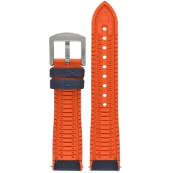 Yachting | Navy and Orange Waterproof Rubber Hybrid Strap | WS250