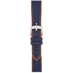 Yachting | Navy and Orange Waterproof Rubber Hybrid Strap | WS250
