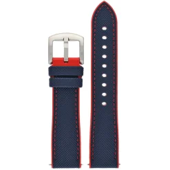 Yachting | Navy and Red Waterproof Rubber Hybrid Strap | WS252
