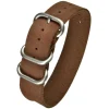 ZULU Brown Leather Watch Strap Heavy Duty Buckle ZUL5